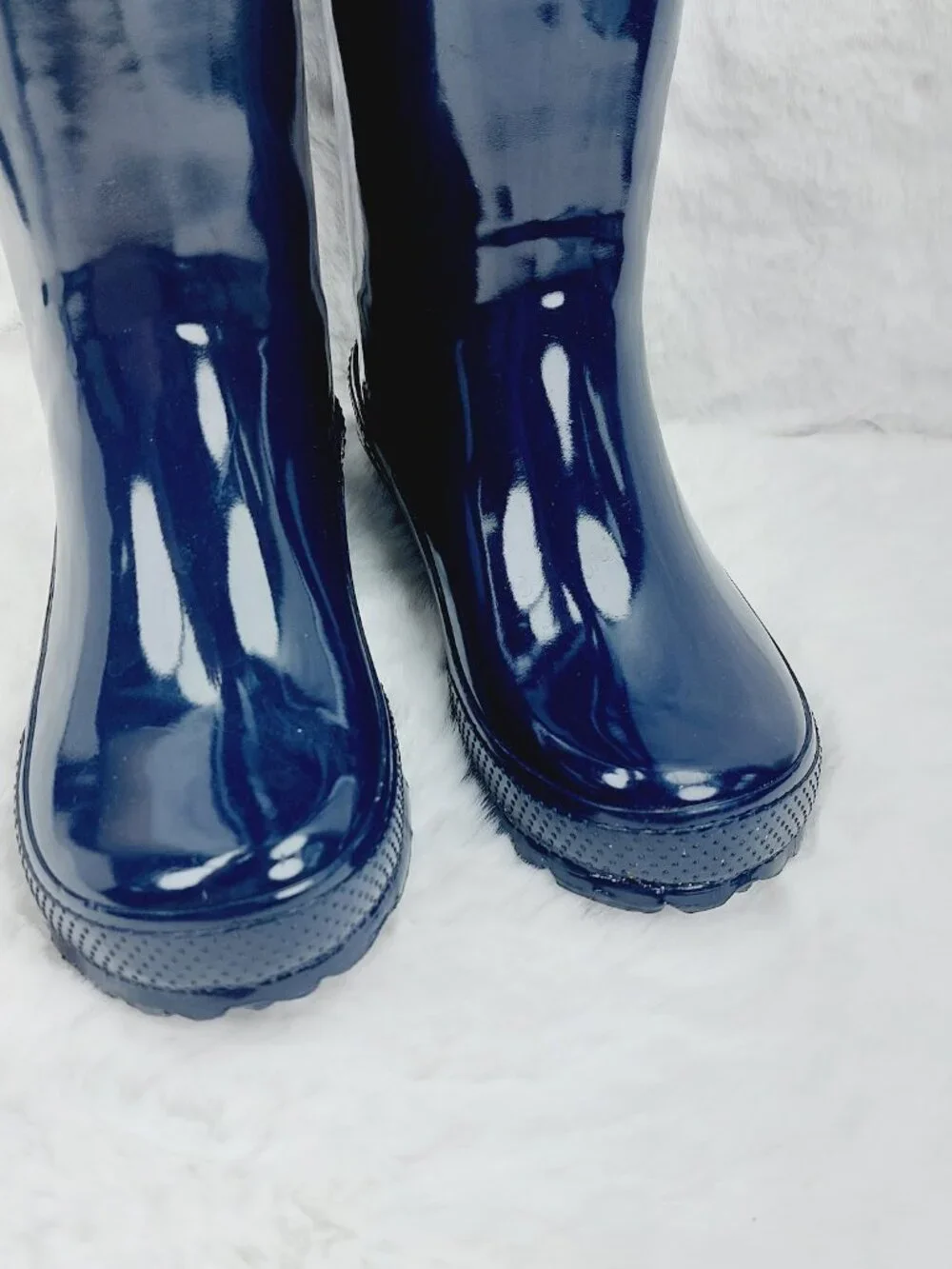 Crocs Women's Navy Tall Gloss Rubber Mid-Calf Outdoor Rain Boots Size 7